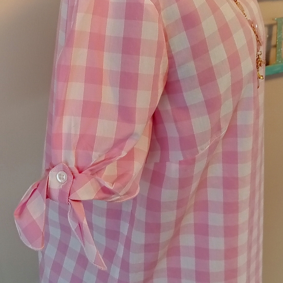 Banana Republic Pink Plaid Summer Top - Picture 6 of 9